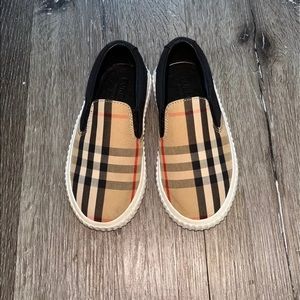 Authentic Burberry kids slip on sneakers.